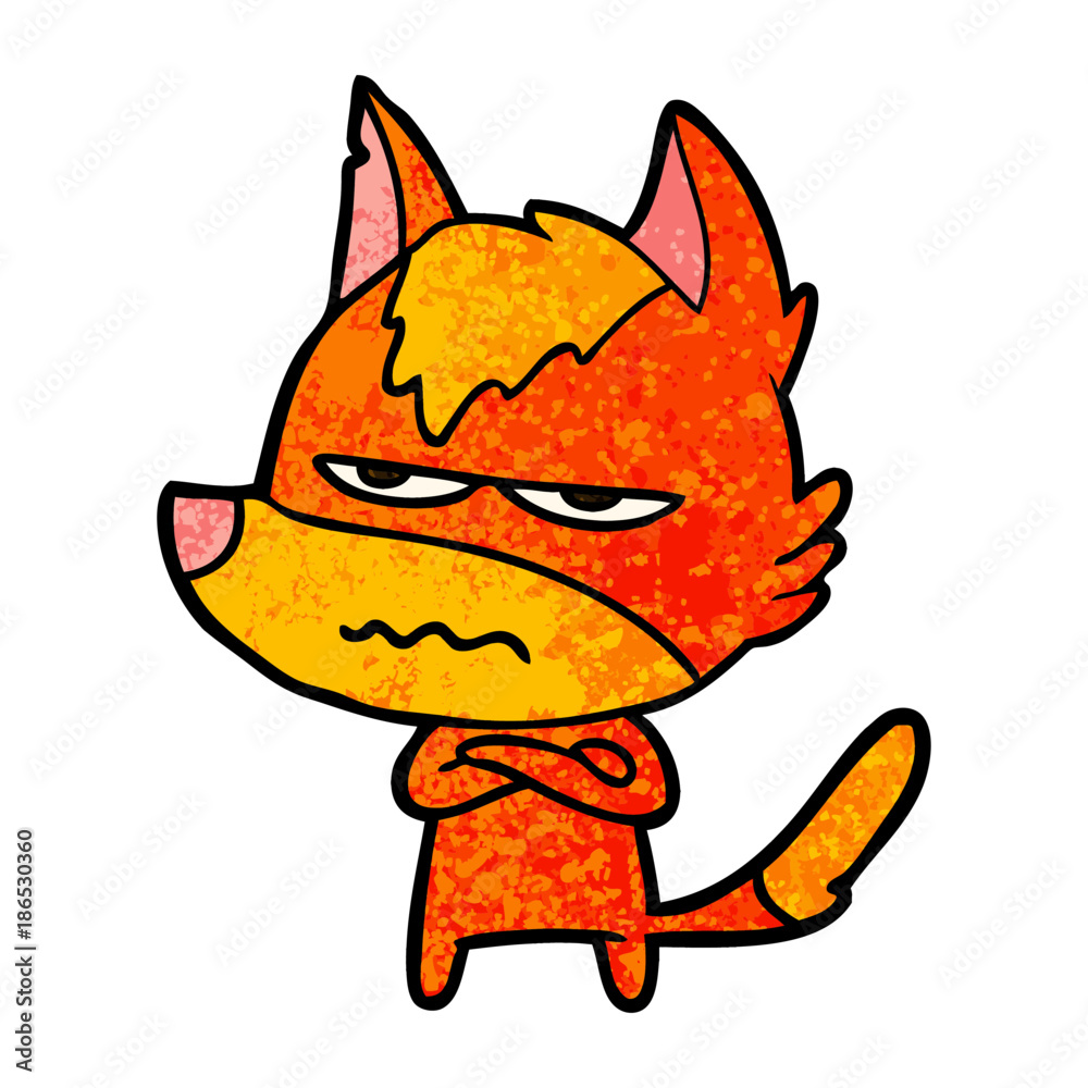 angry fox cartoon character