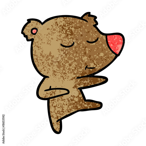 happy cartoon bear dancing