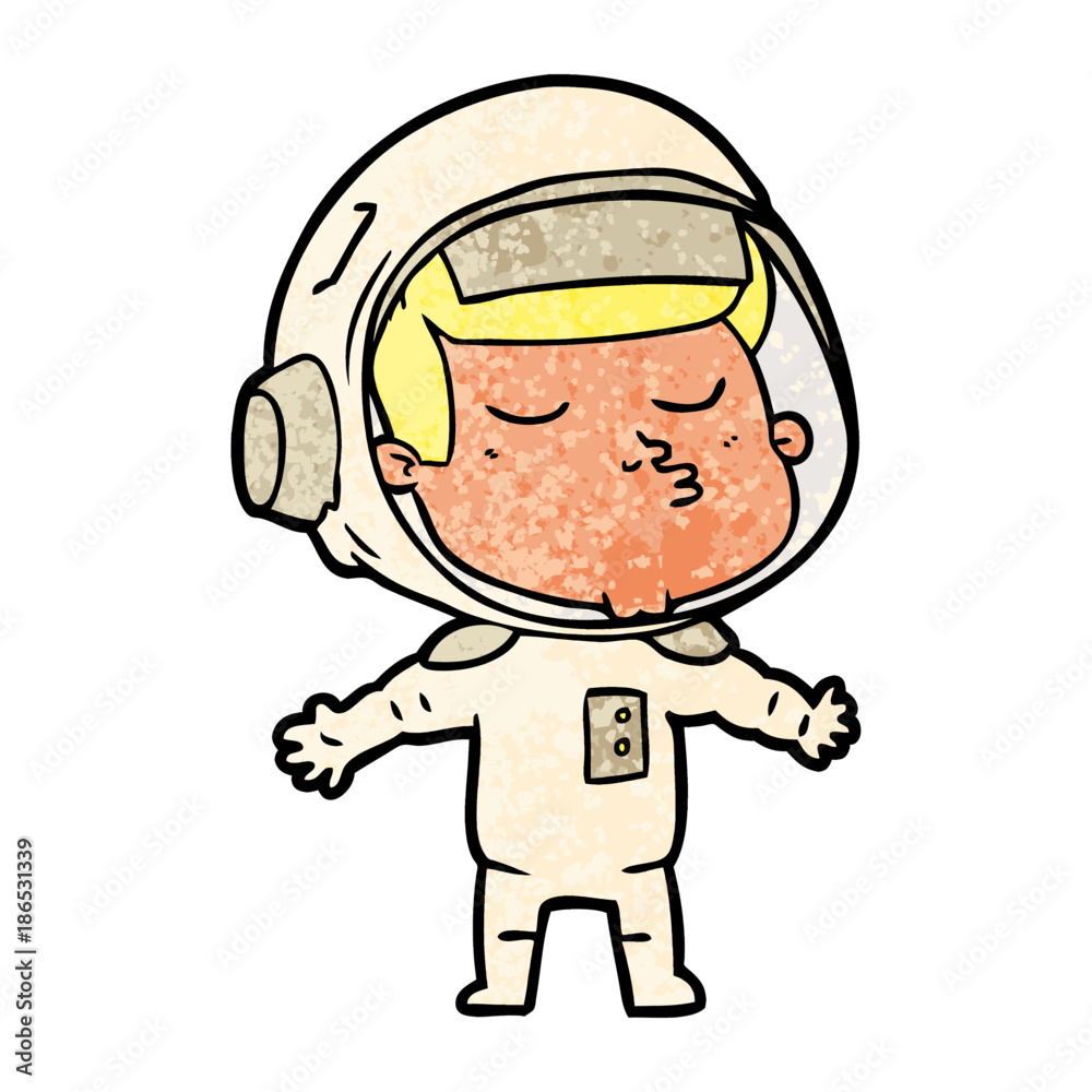 cartoon confident astronaut cartoon confident astronaut