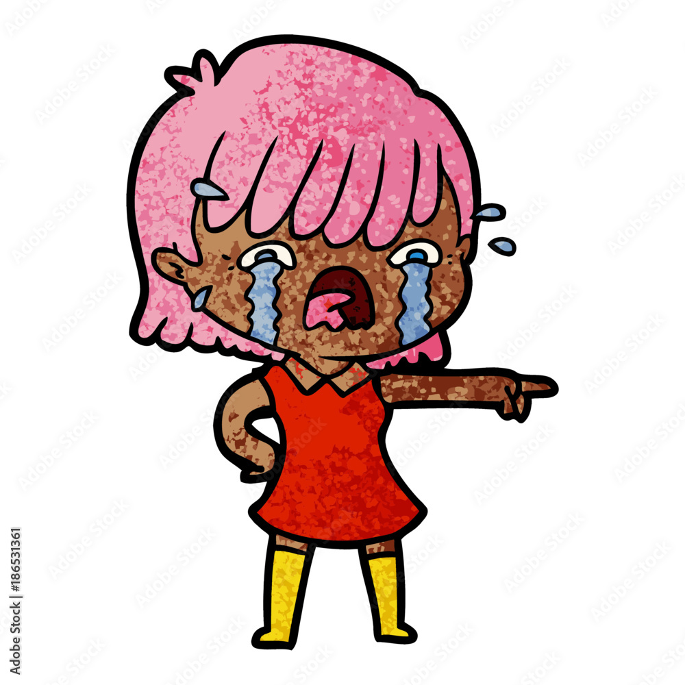 cartoon girl crying