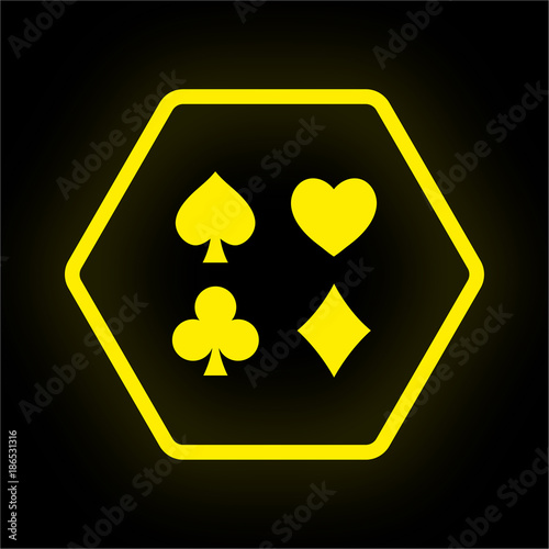 Neon Button Polygon - Kartensymbole