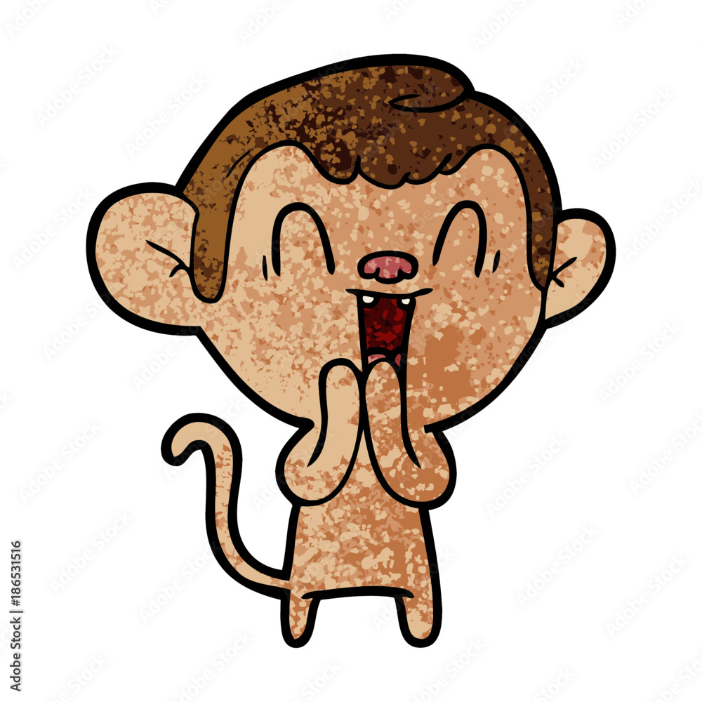 Obraz premium cartoon laughing monkey