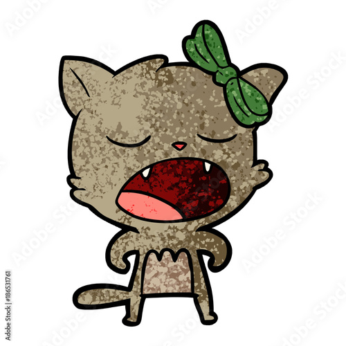 cartoon cat meowing