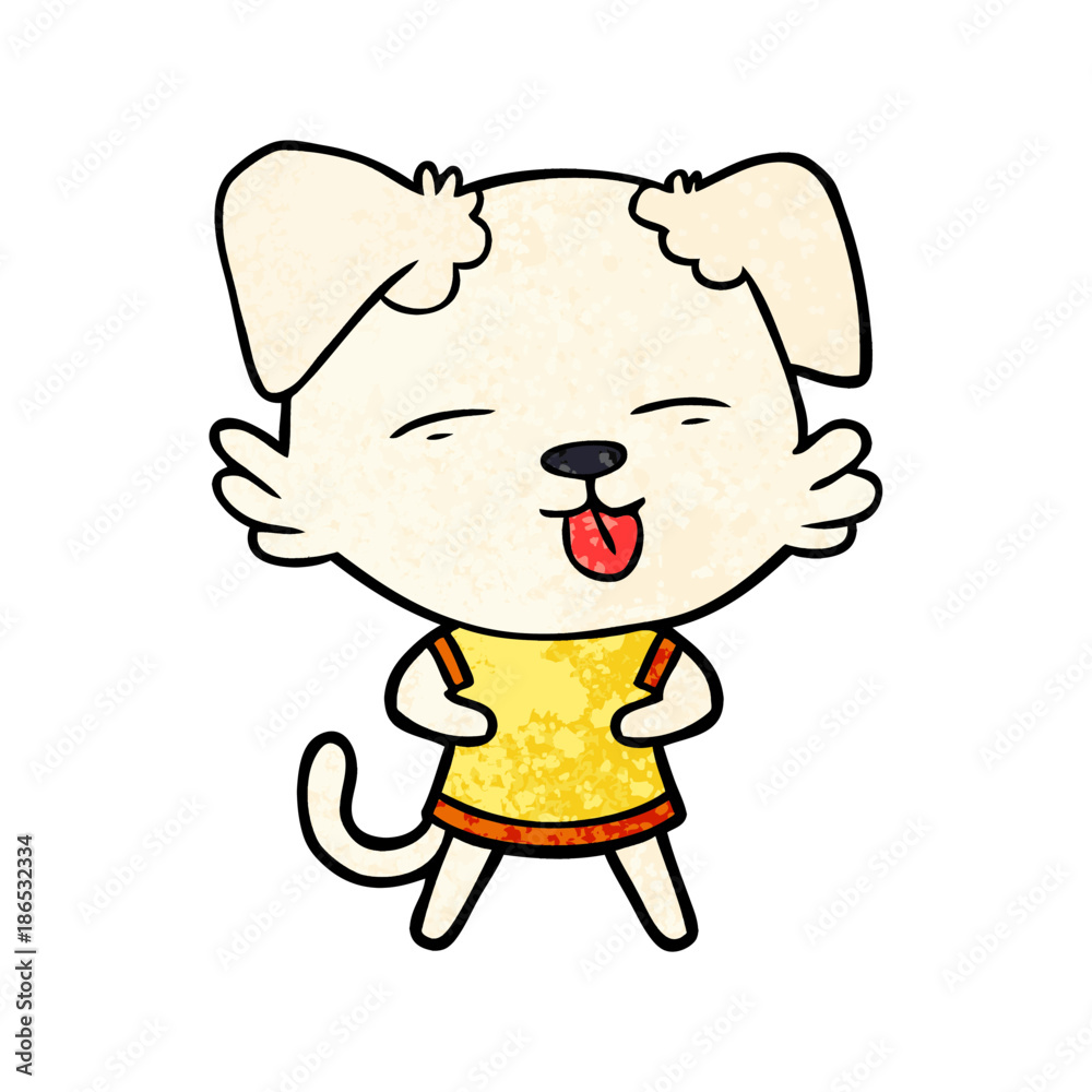 cartoon dog sticking out tongue