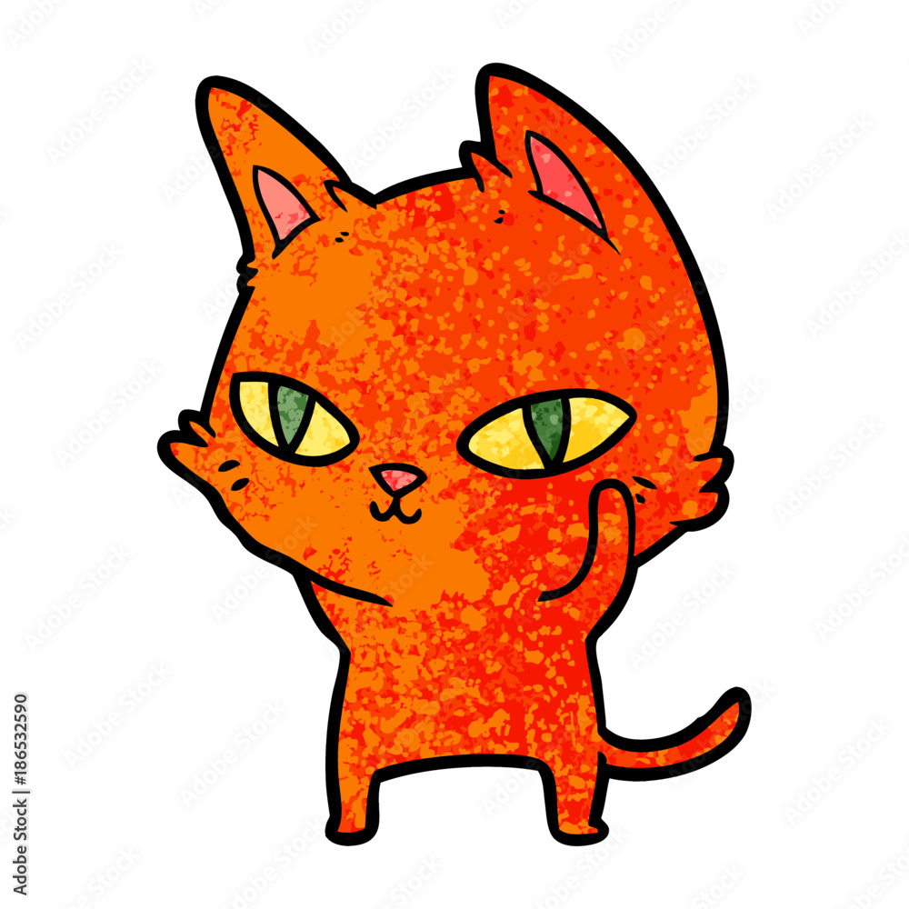 cartoon cat with bright eyes cartoon cat with bright eyes