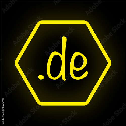 Neon Button Polygon - .de Webadresse