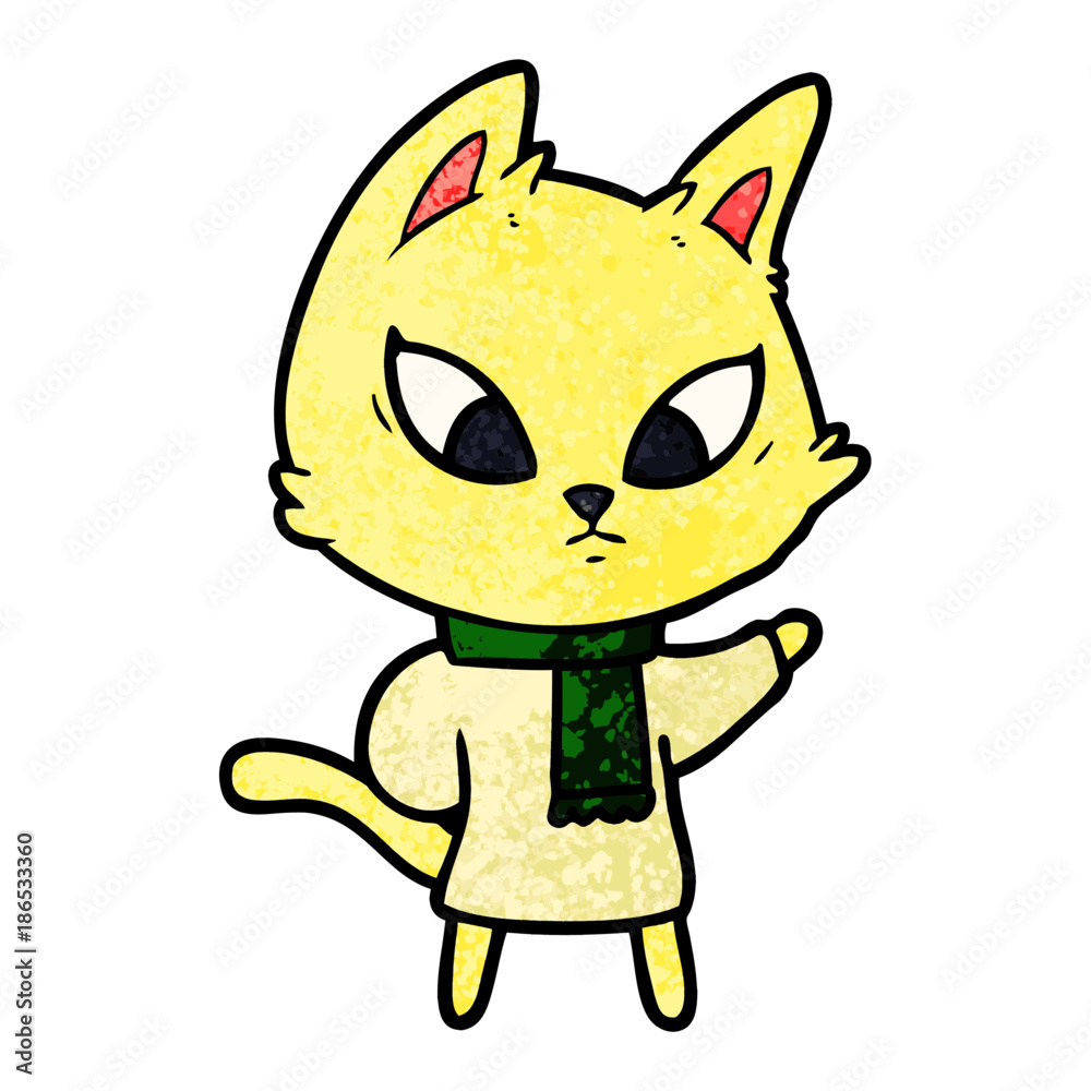 confused cartoon cat