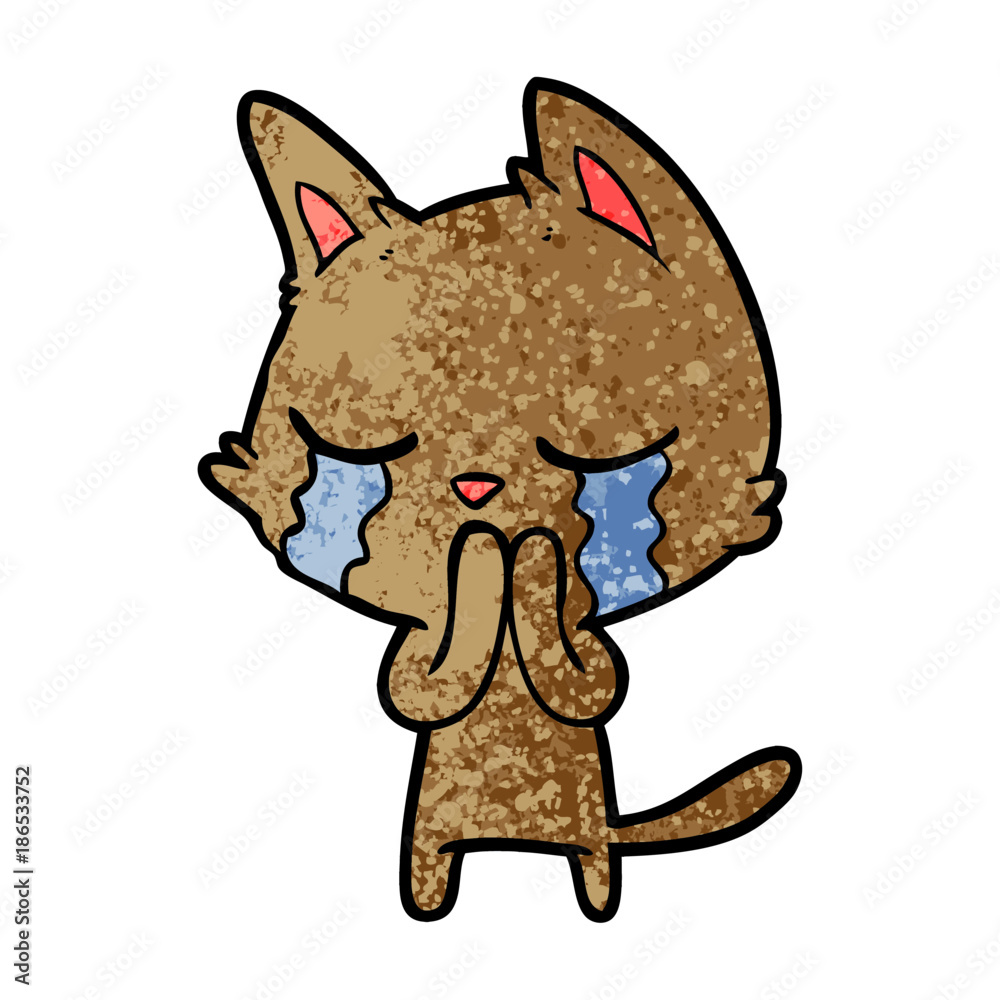 crying cartoon cat