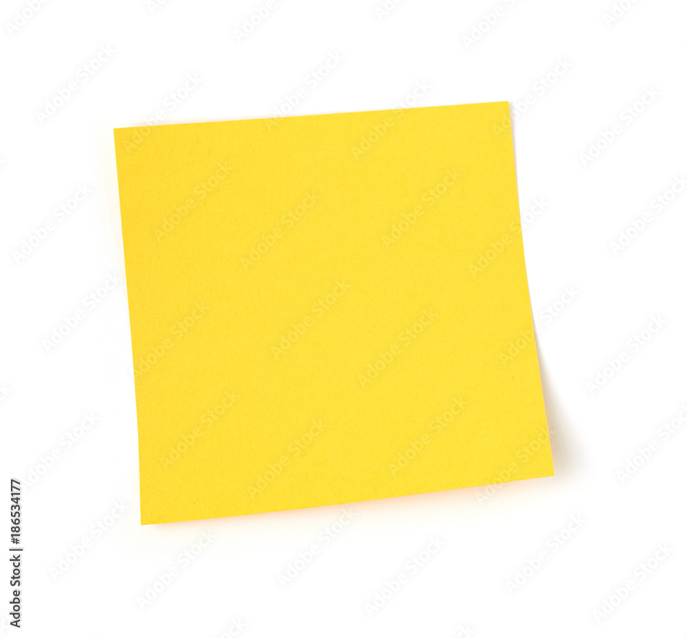 Yellow post it paper note on white background Yellow post it paper note on white background