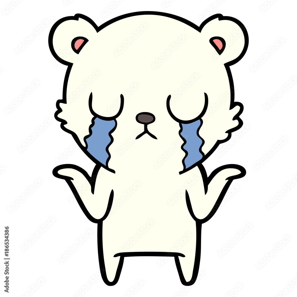 sad little polar bear cartoon