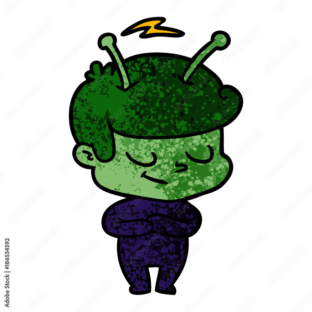friendly cartoon spaceman