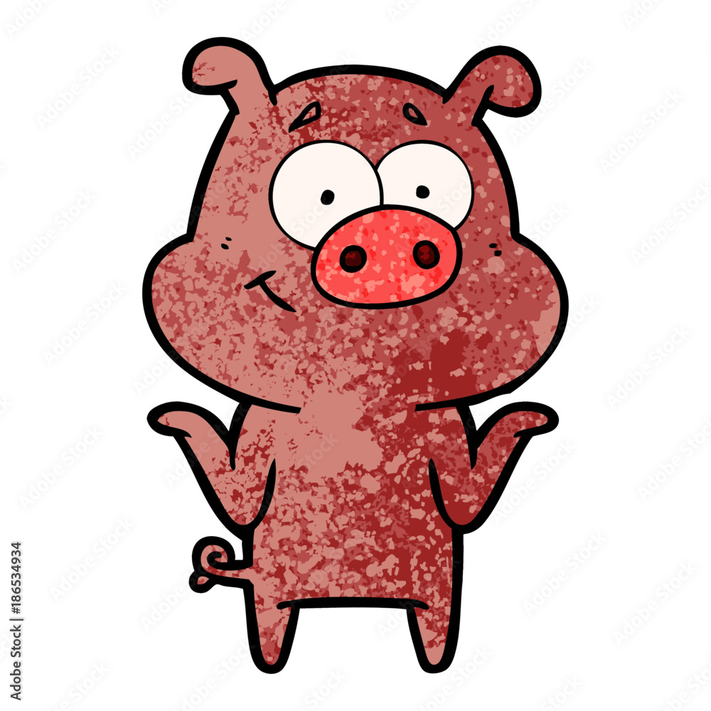 Fototapeta premium happy cartoon pig