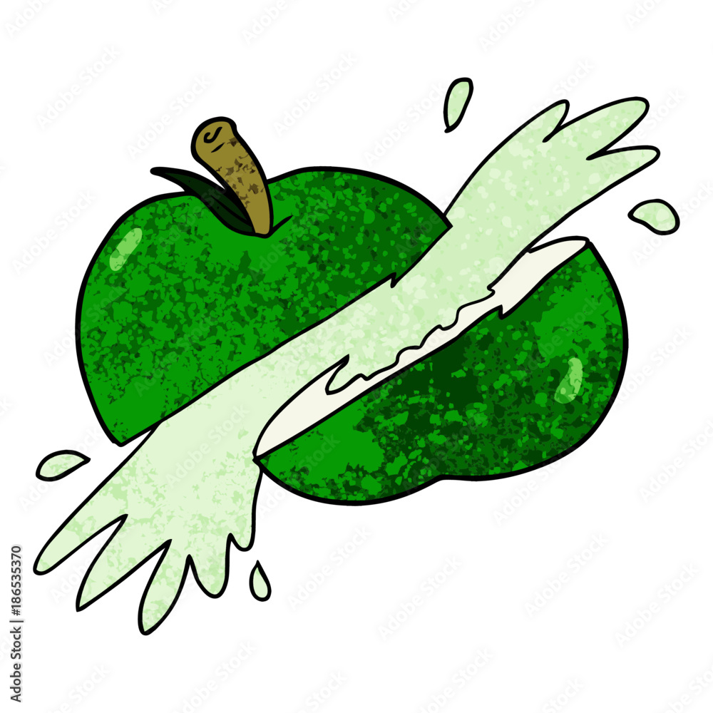 Naklejka premium cartoon sliced apple