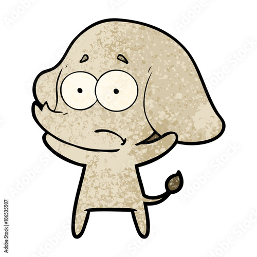 cartoon unsure elephant