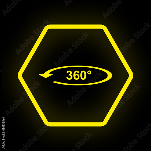 Neon Button Polygon - 360 Grad Umdrehung
