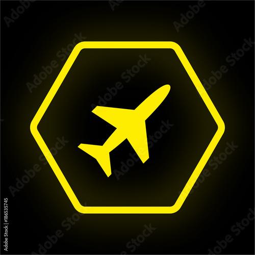 Neon Button Polygon - Flieger