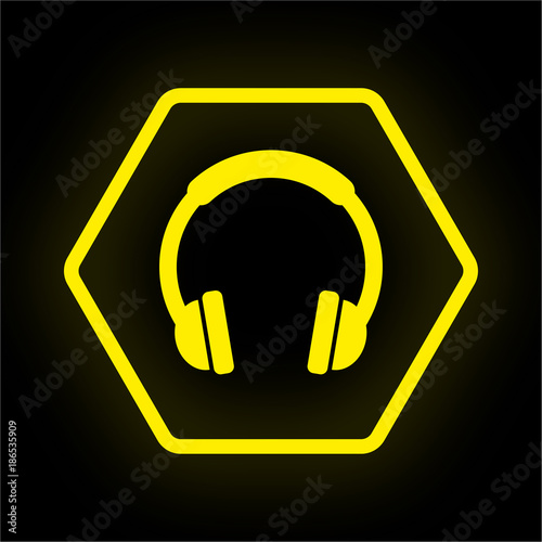 Neon Button Polygon - Kopfhörer - Kundenservice