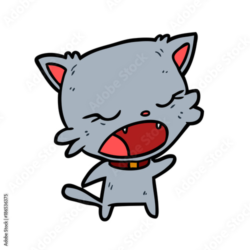 cute cartoon cat talking