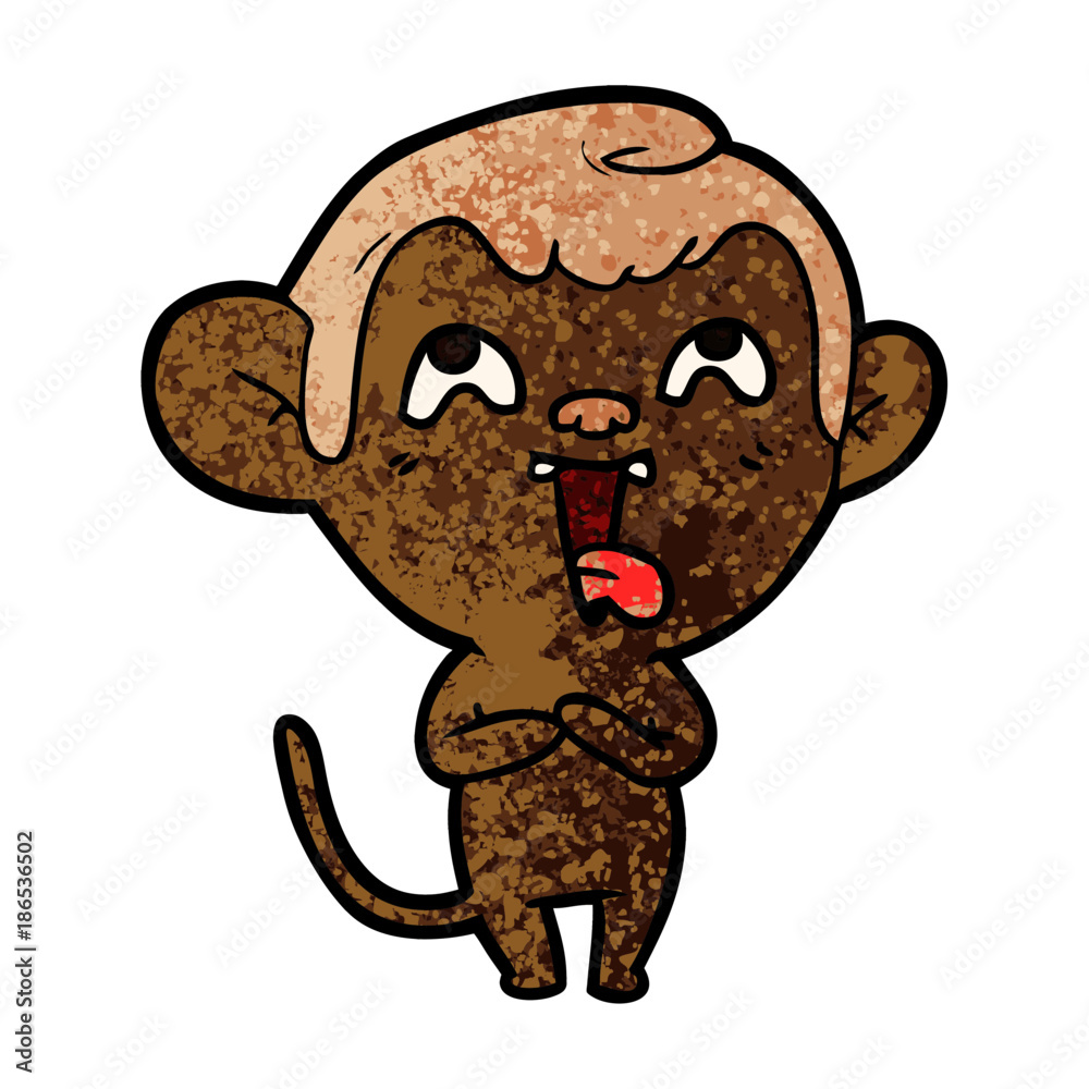 Obraz premium crazy cartoon monkey