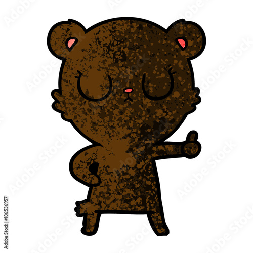 peaceful cartoon bear cub