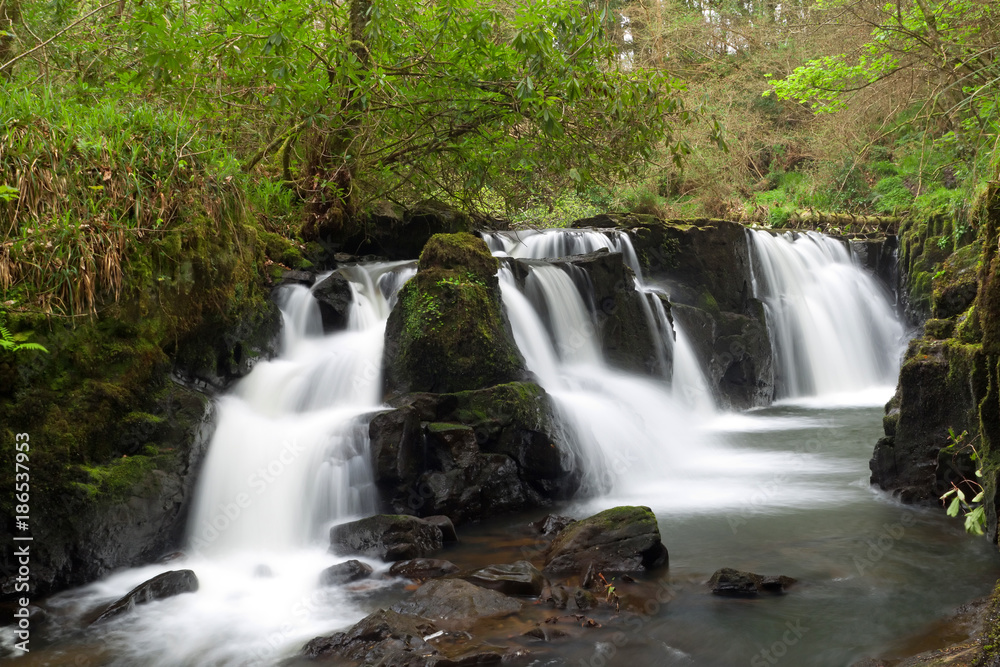 Beautiful waterfall of Clare Glens, Ireland