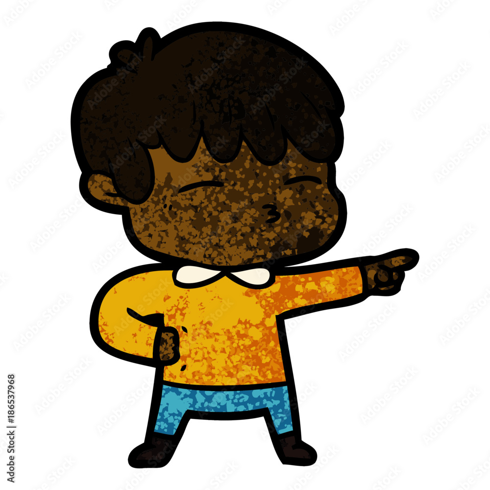 Obraz premium cartoon curious boy