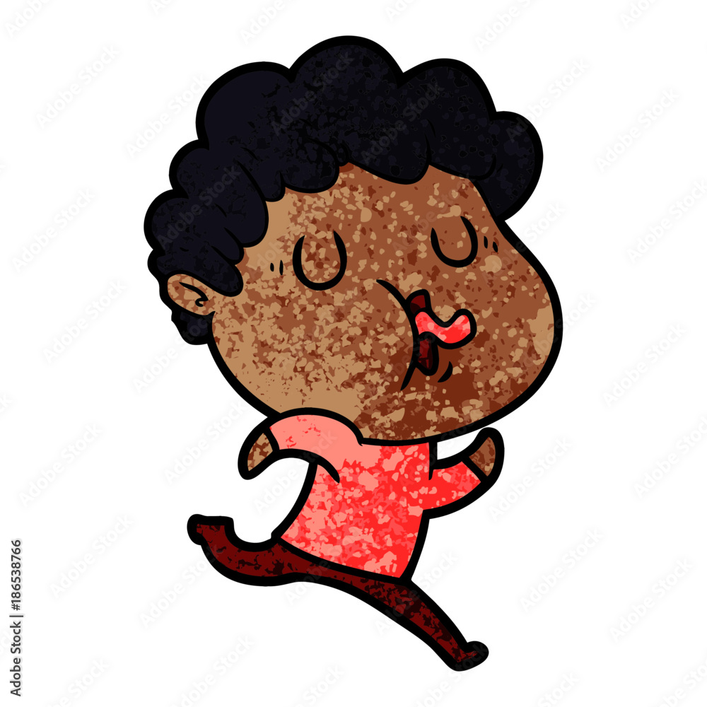 Fototapeta premium cartoon man singing