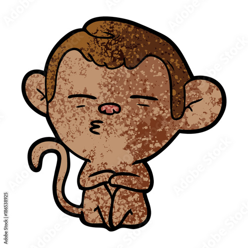cartoon suspicious monkey