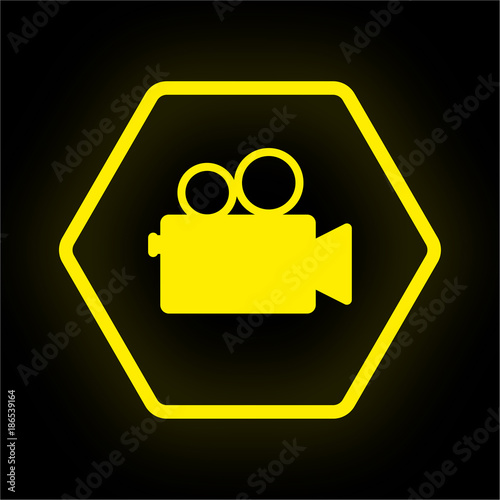 Neon Button Polygon - Kamera