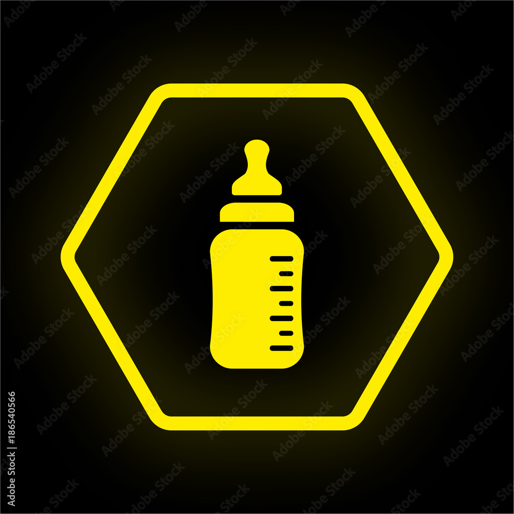 Neon Button Polygon - Babyflasche Neon Button Polygon - Babyflasche