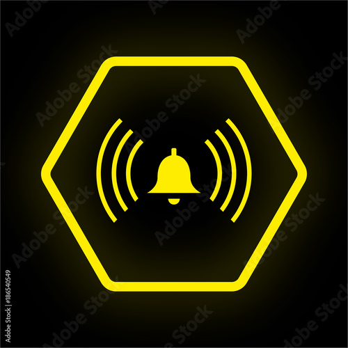 Neon Button Polygon - Glocke