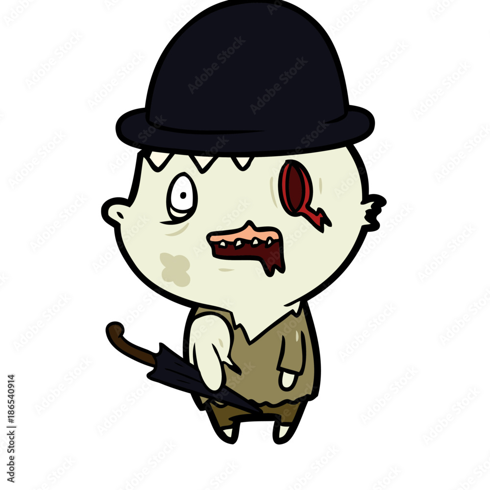 Naklejka premium cartoon business zombie
