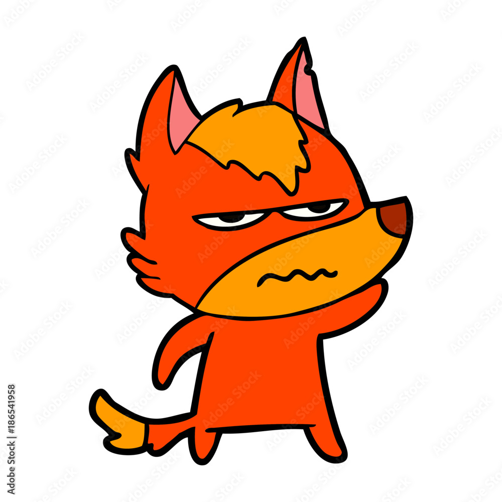 angry fox cartoon character angry fox cartoon character