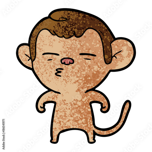 cartoon suspicious monkey