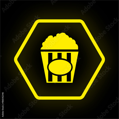 Neon Button Polygon - Popcorn