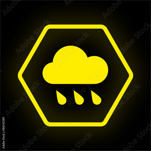 Neon Button Polygon - Regenwolke