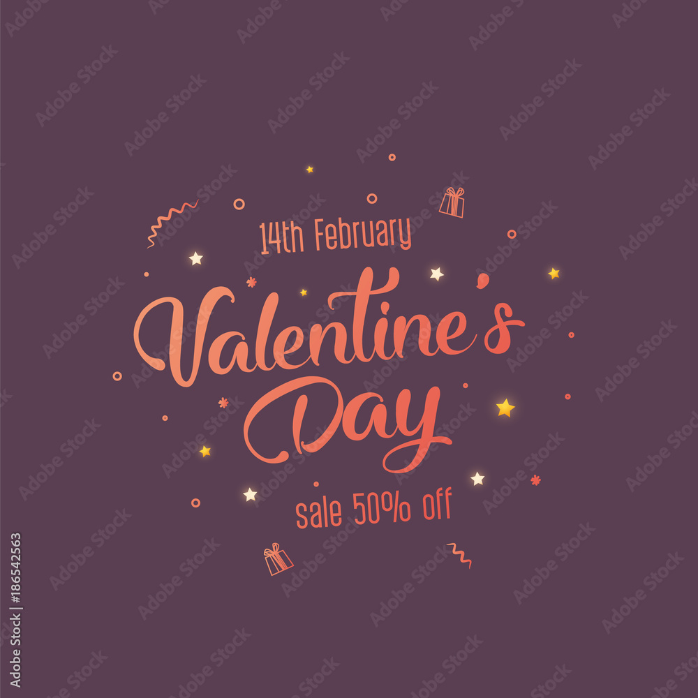 Happy Valentines Day typography poster 