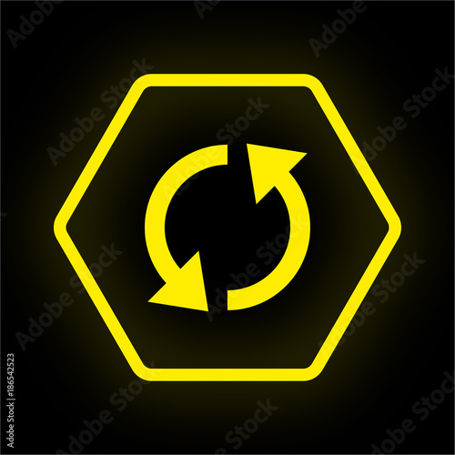 Neon Button Polygon - Synchronisieren