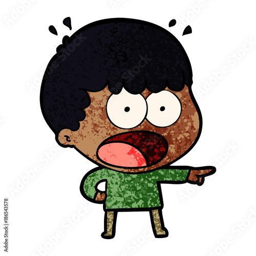 cartoon shocked man pointing