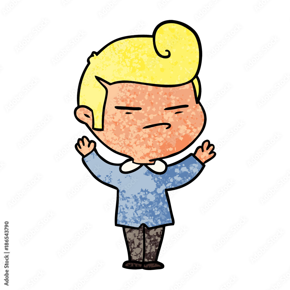Obraz premium cartoon cool guy with fashion hair cut