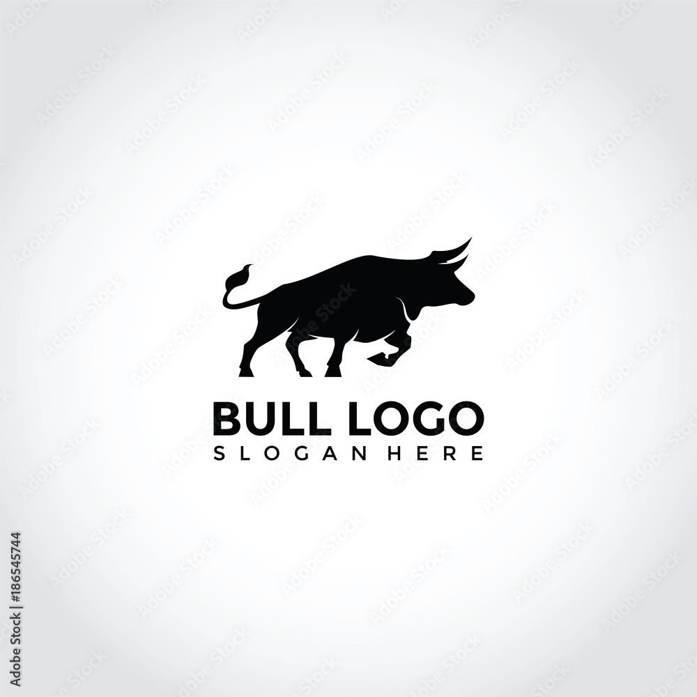 Bull silhouette Logo Template Design. Vector Illustrator Eps. 10