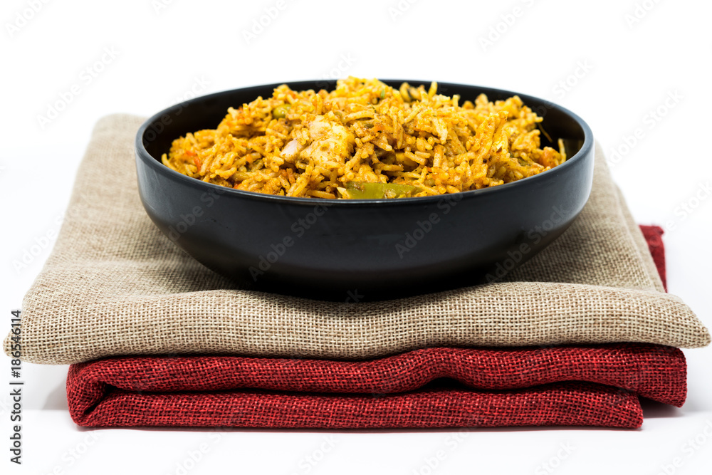 Tasty Indian food basmati rice on a plate