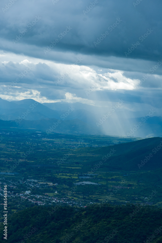 Obraz premium Panoramic view of Salama, from viewpoint on the road.