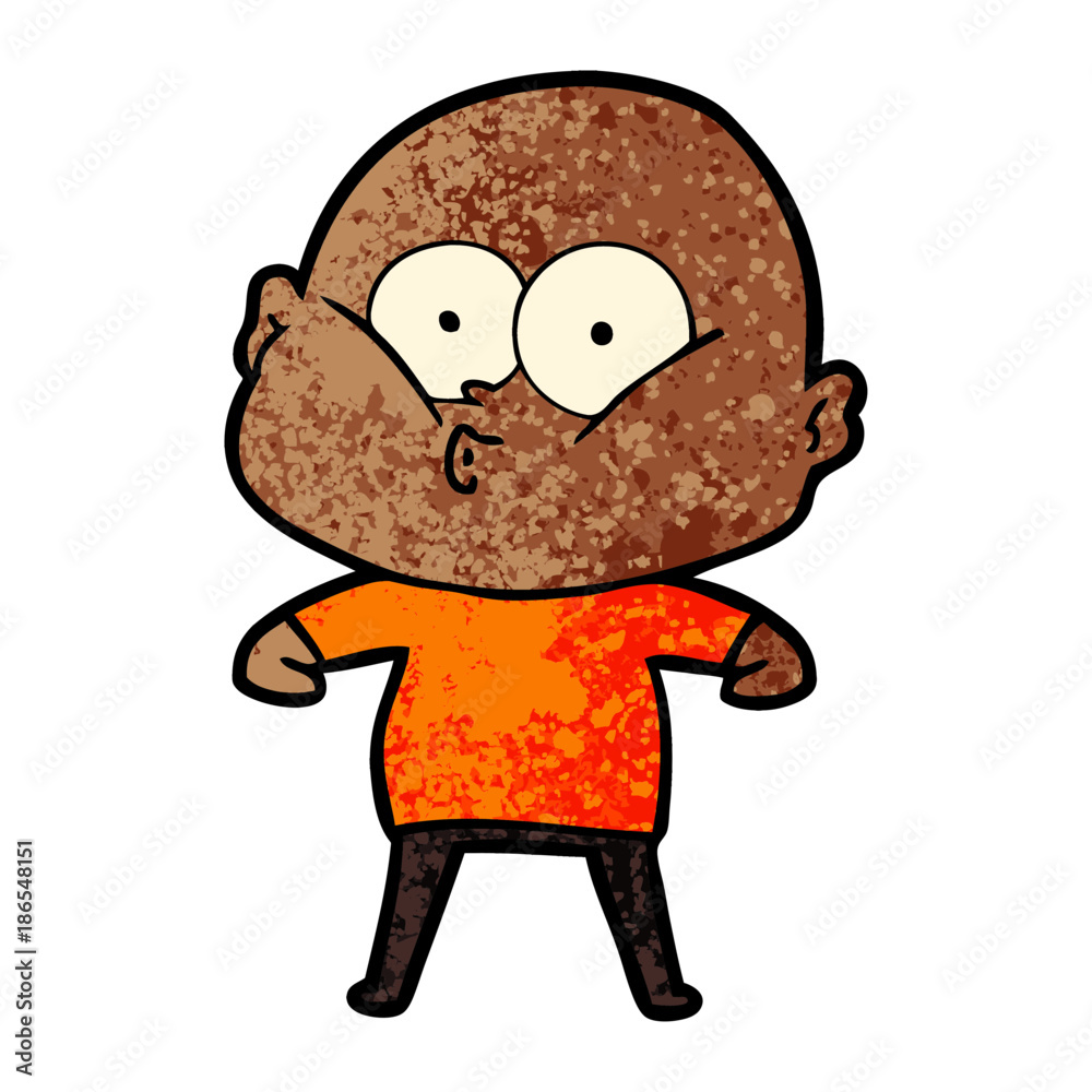 cartoon bald man staring cartoon bald man staring