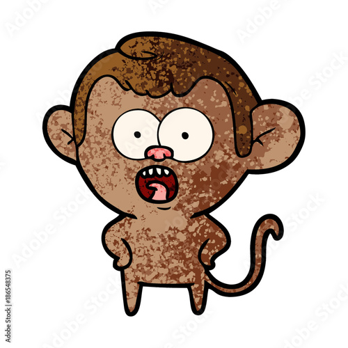 cartoon shocked monkey