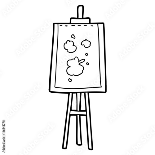 cartoon painting easel