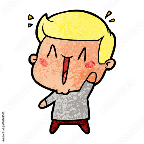 cartoon excited man