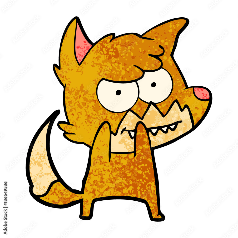 cartoon grinning fox cartoon grinning fox