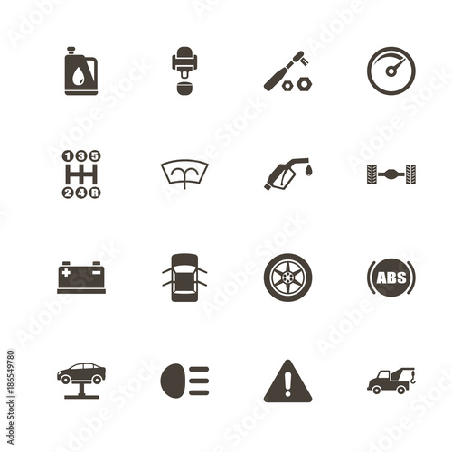 Car icons. Perfect black pictogram on white background. Flat simple vector icon. photo