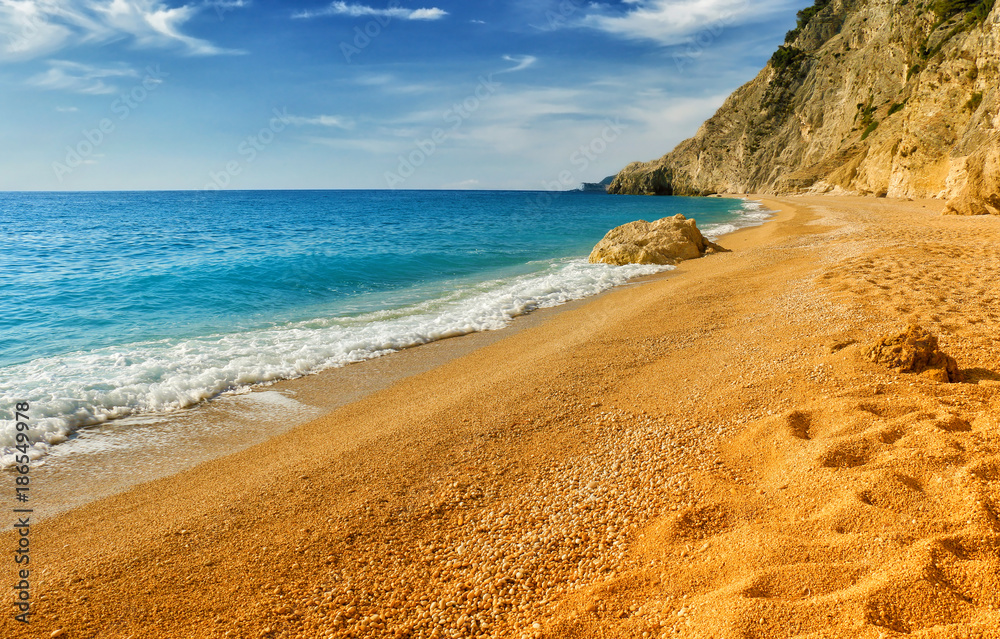 Obraz premium Egremni beach at Lefkada, Ionion sea, Greece